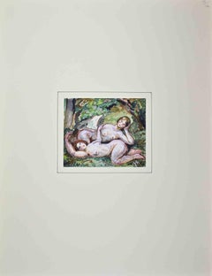 Due Femme Nues Allongées - Mixed media by Paul Emile Colin - Early 20th Century