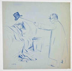 The Alarm Clock - Drawing by Jean-Luis Forain - Early 20th Century
