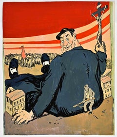 The Catholic Covers - Drawing by Gabriele Galantara - Early 20th Century