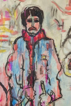 Worker - Watercolor by Sirio Pellegrini - 1960s