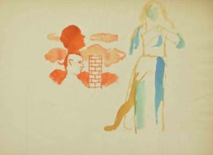 The Wrestlers - Drawing by Mino Maccari - 1940s