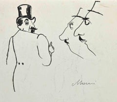 Retratos - Dibujo de Mino Maccari - Años 1940