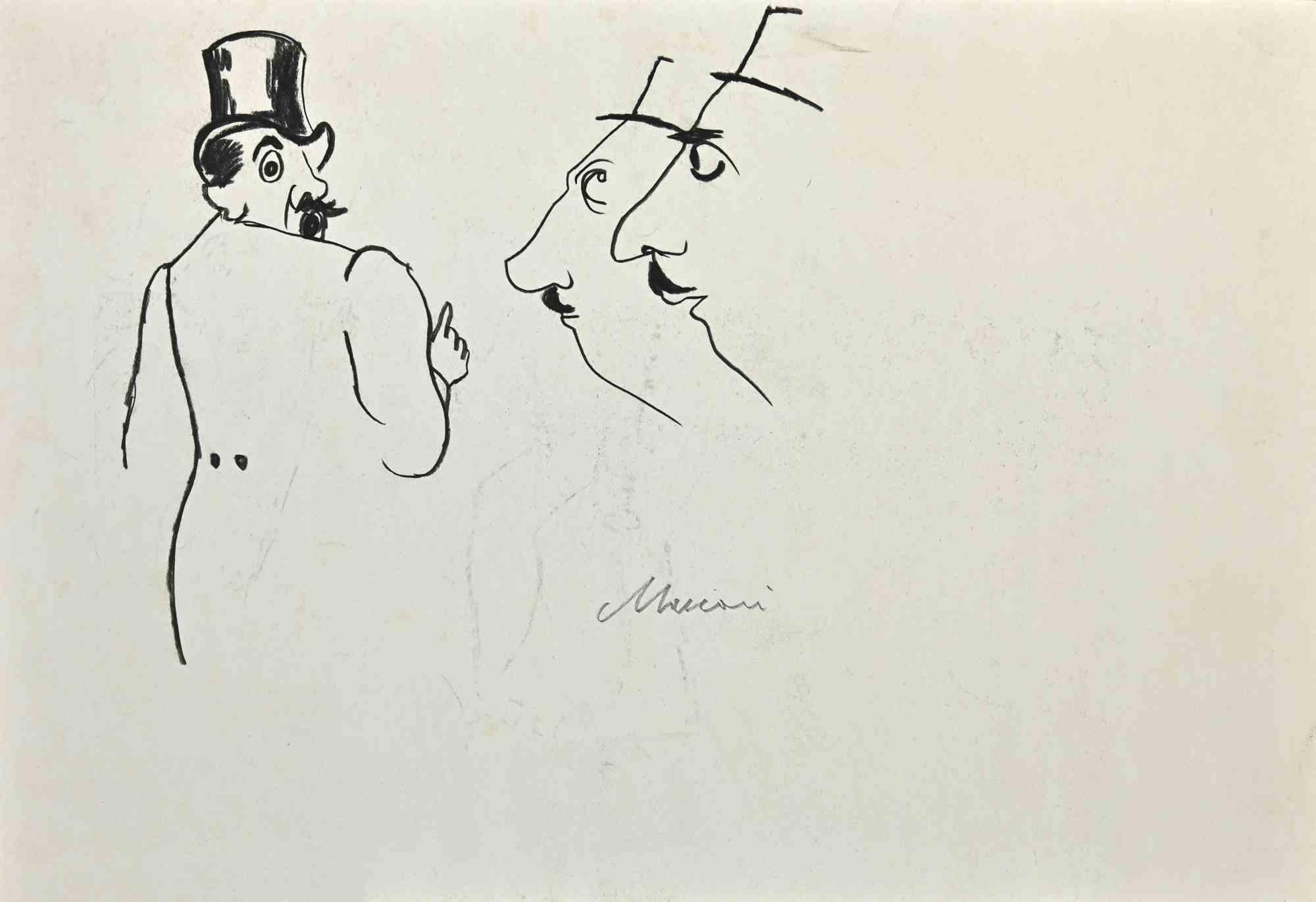 Portraits - Drawing by Mino Maccari - 1940s