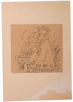 The Master of Steam - Drawing by Mino Maccari - 1938