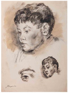 Portrait of Boy - Drawing by Mino Maccari - 1927ca