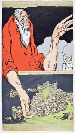 La prière - Dessin de Gabriele Galantara - Début du 20e siècle