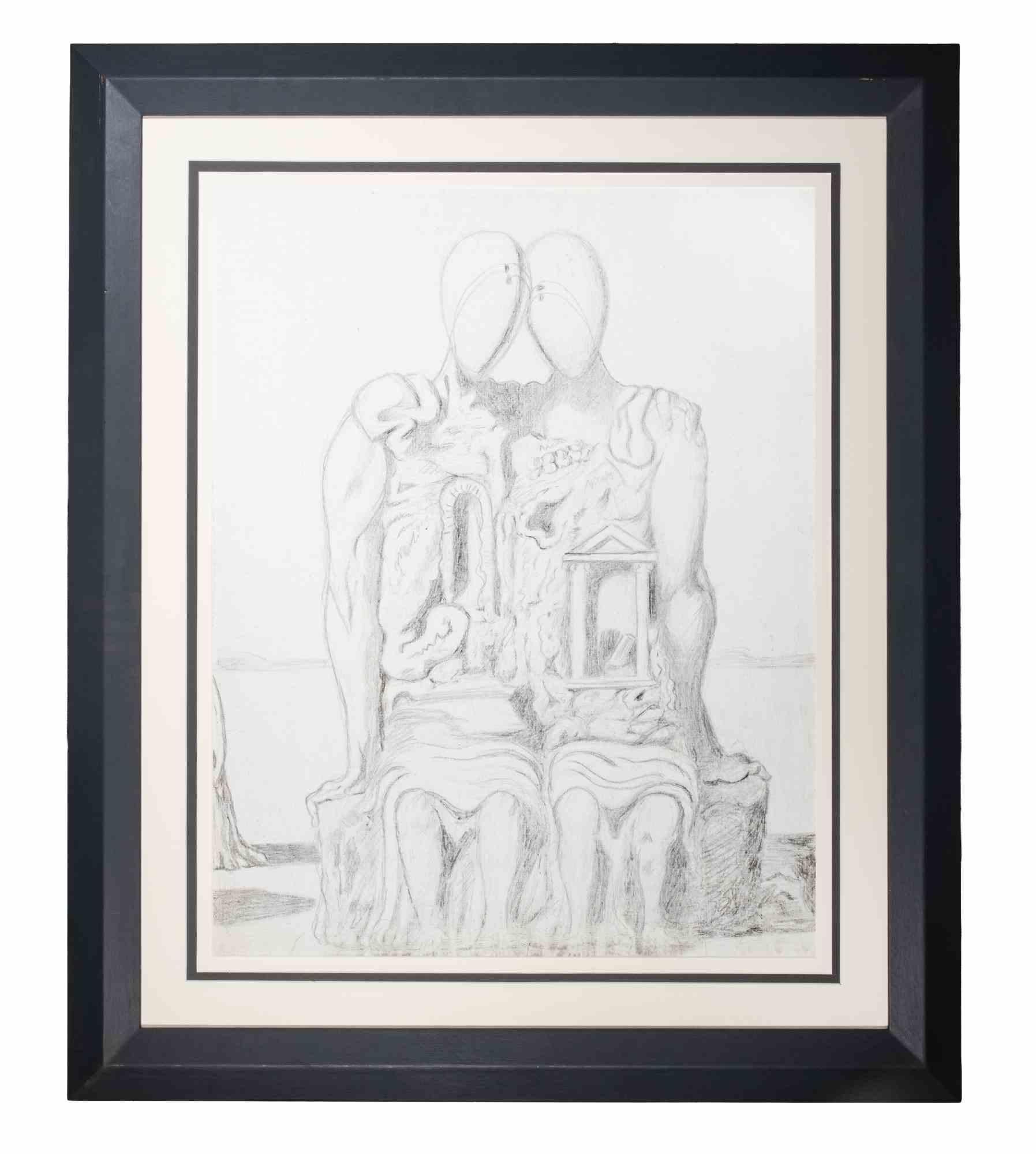 The Archaeologists - Drawing by Giorgio De Chirico - 1970