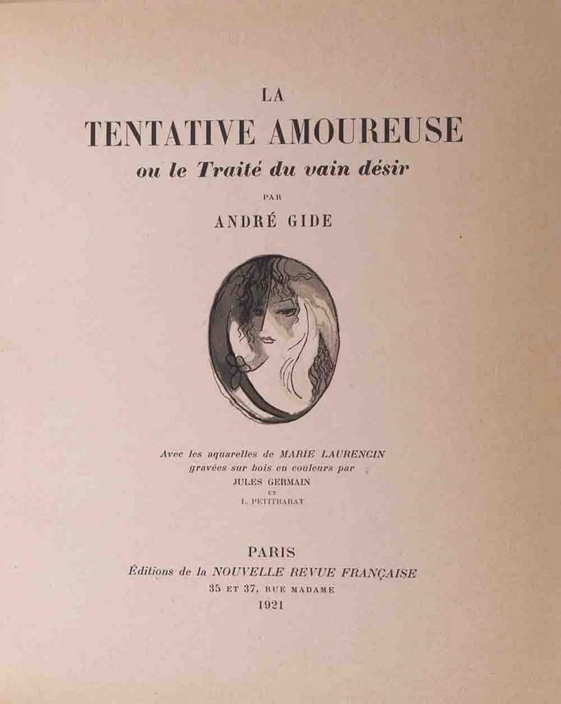 La Tentative Amoureuse ou le Traité du Vain Désr- Libro raro de André Gide -1920s