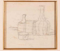 Stillleben - Zeichnung von Giorgio Morandi - 1951