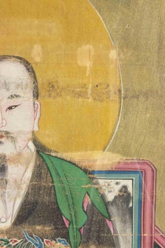 Grande ritratto sino-tibetano di un dignitario seduto - Disegno - XIX secolo