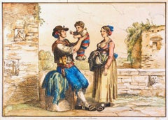 Ciociare vicino a Subiaco, passato... - Aguafuerte de Bartolomeo Pinelli - 1820