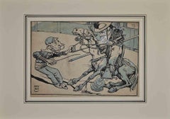 Corrida - Drawing by Brunet - Early 20th Century
