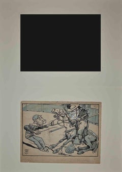 Corrida - Drawing by Brunet - Early 20th Century