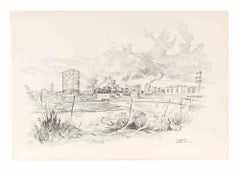 Gazometro-Rome - Dessin de Gaspare De Fiore - 1974