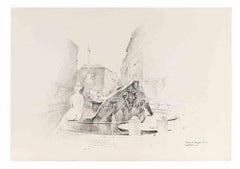 Piazza di Spagna-Rome - Dessin de Gaspare De Fiore - 1974