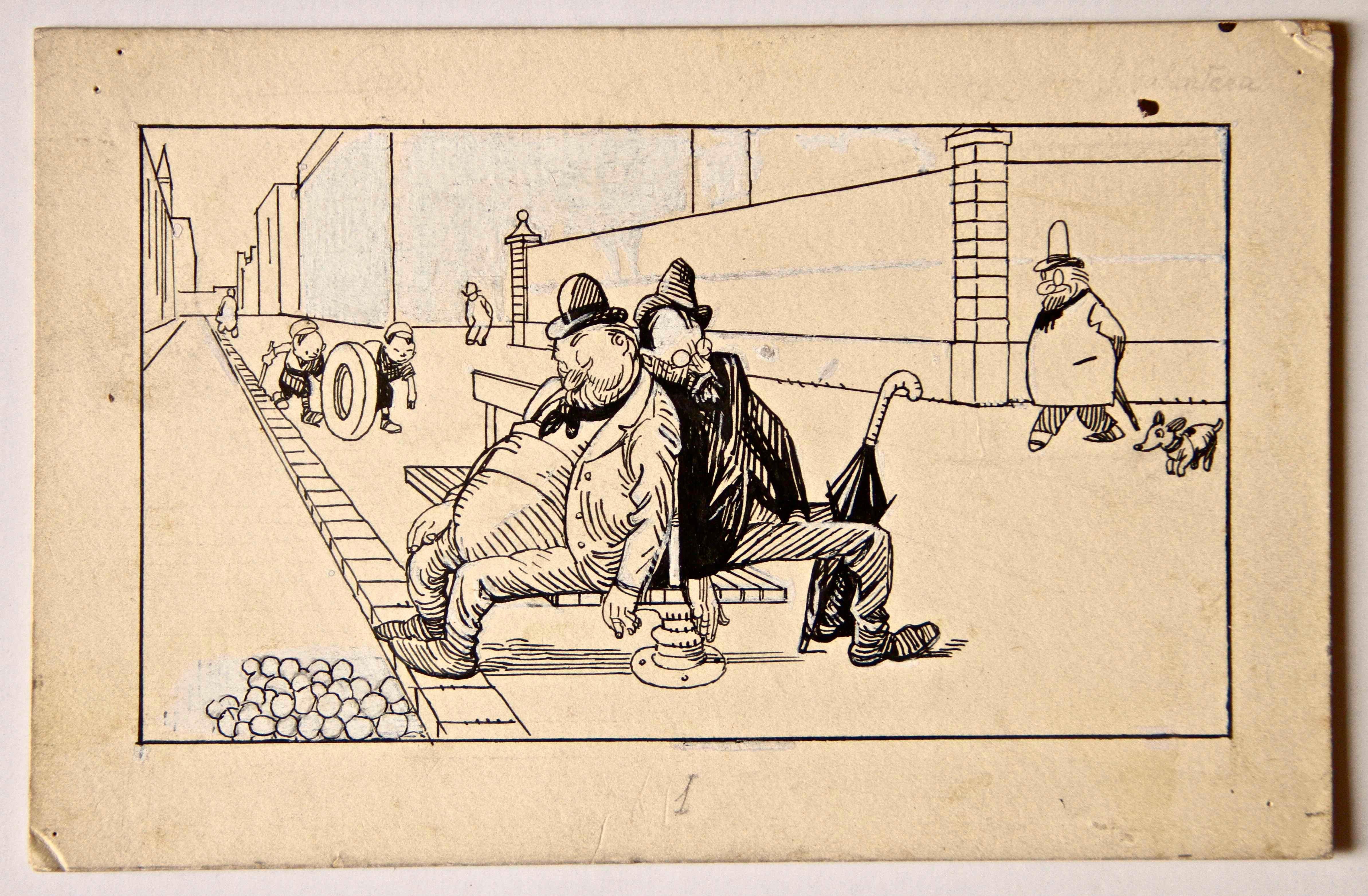 Amici da una vita-Lifelong friends - Drawing by Gabriele Galantara - 1910ca