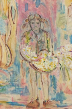 Girl - Oil Paint by Sirio Pellegrini - 1976