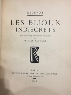 Les Bijoux Indiscrets - Libro raro de Sylvain Sauvage - 1923