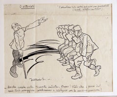 I Vittoriosi - Militärische Szene - Zeichnung von Filiberto Scarpelli - Anfang des 20.