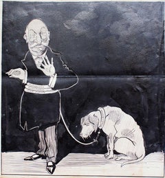 Der Hund von Giolitti - Zeichnung von Luccio - Anfang des 20.