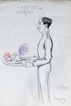 Der Teller des Tages - Zeichnung von Luccio - 1924