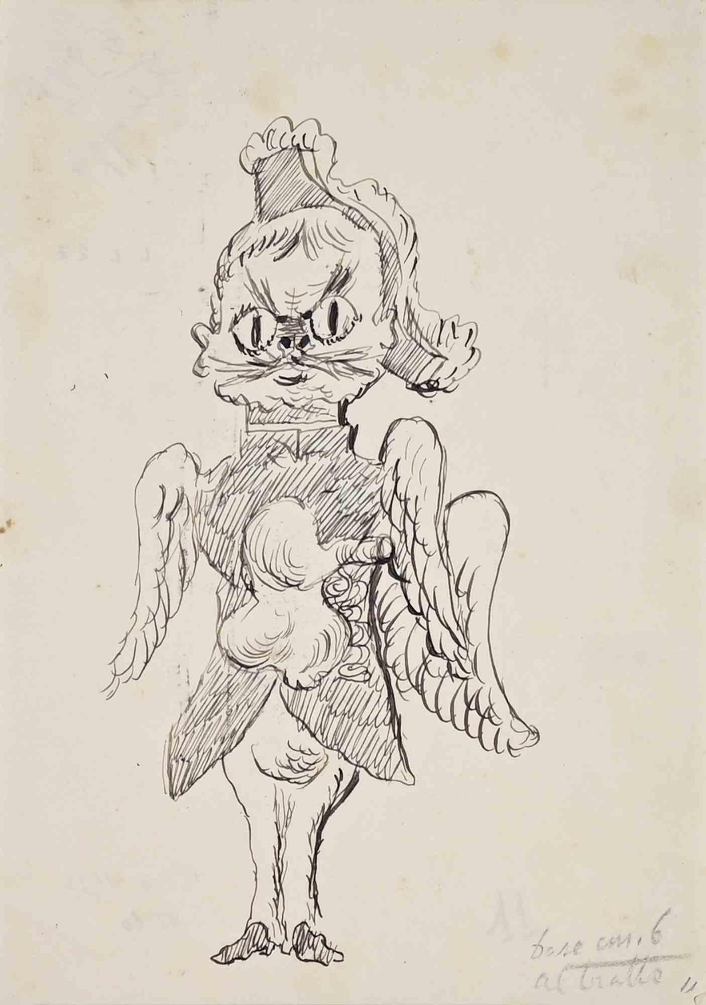 Dibujo a tinta china sobre papel, realizado en la década de 1930.

Publicado en «Il Selvaggio».

No firmado.

Muy buen estado.