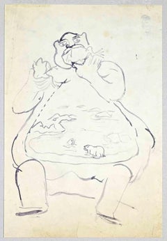 "The Glutton" - Acquerello su carta, stile moderno, 1934 circa, senza cornice