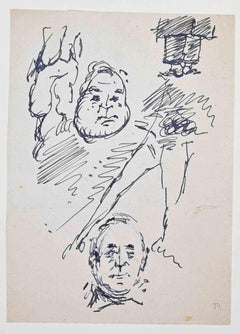 Portraits - Drawing by Leo Longanesi - Mid-20th Century
