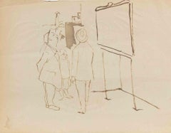 Osservazione attenta - Disegno di Mino Maccari - Anni '60
