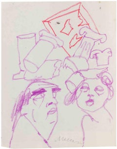 Archaeology in Thoughts - Drawing by Mino Maccari - 1960s
