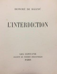 L'Interdiction - Libro raro di Honoré de Balzac - 1967