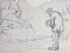 In presenza - Disegno di Gabriele Galantara - 1907