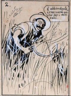 Il Grano - The Wheat - Drawing by Gabriele Galantara - 1907
