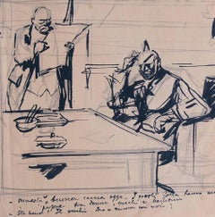 La Caccia - Hunting - Drawing by Gabriele Galantara - 1907ca