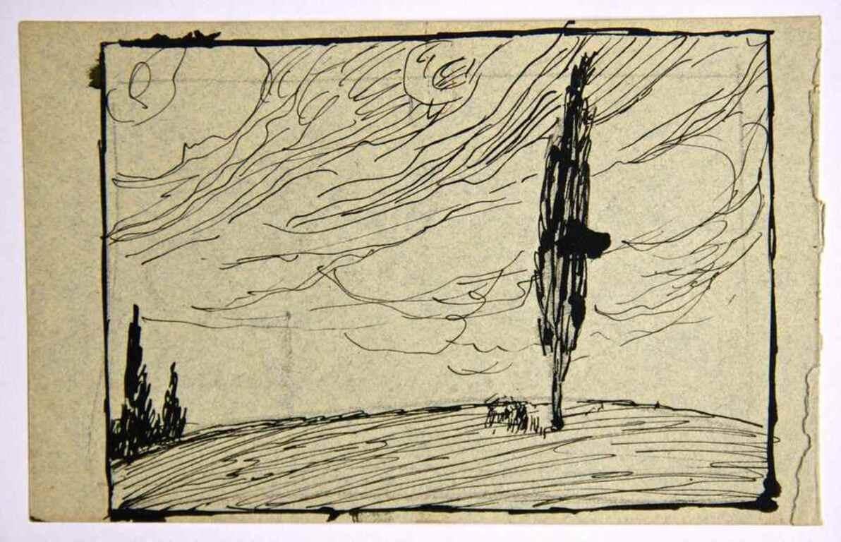 Landscape - Paesaggio - Drawing by Gabriele Galantara - 1907ca