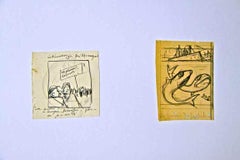 Pair of Sketches - Drawing by Gabriele Galantara - 1907ca