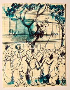 People under the Tree - Drawing by Gabriele Galantara - 1910 ca
