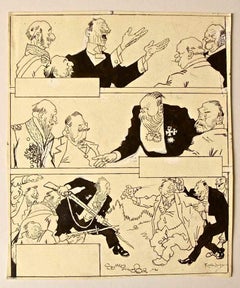 Disputas entre nobles - Dibujo de Gabriele Galantara - Años 20