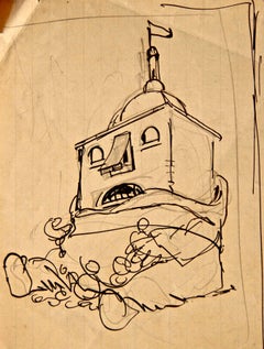 Talking Belfry - Drawing by Gabriele Galantara - Early 20th Century