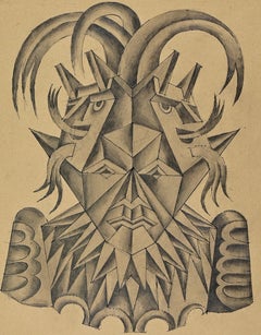 Il Dio Cristallo - Dessin de Fortunato Depero - 1944