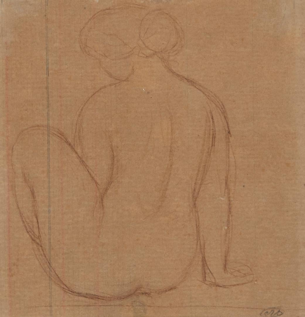 Aristide Maillol Figurative Art - Nude Woman  Pencil Drawing by Artistide Maillol