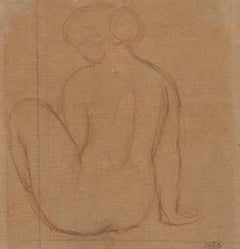 Femme nue  Drawing au crayon par Artistide Maillol