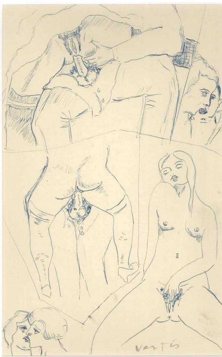 Marcel Vertès Figurative Art - Erotic Drawing n. 2