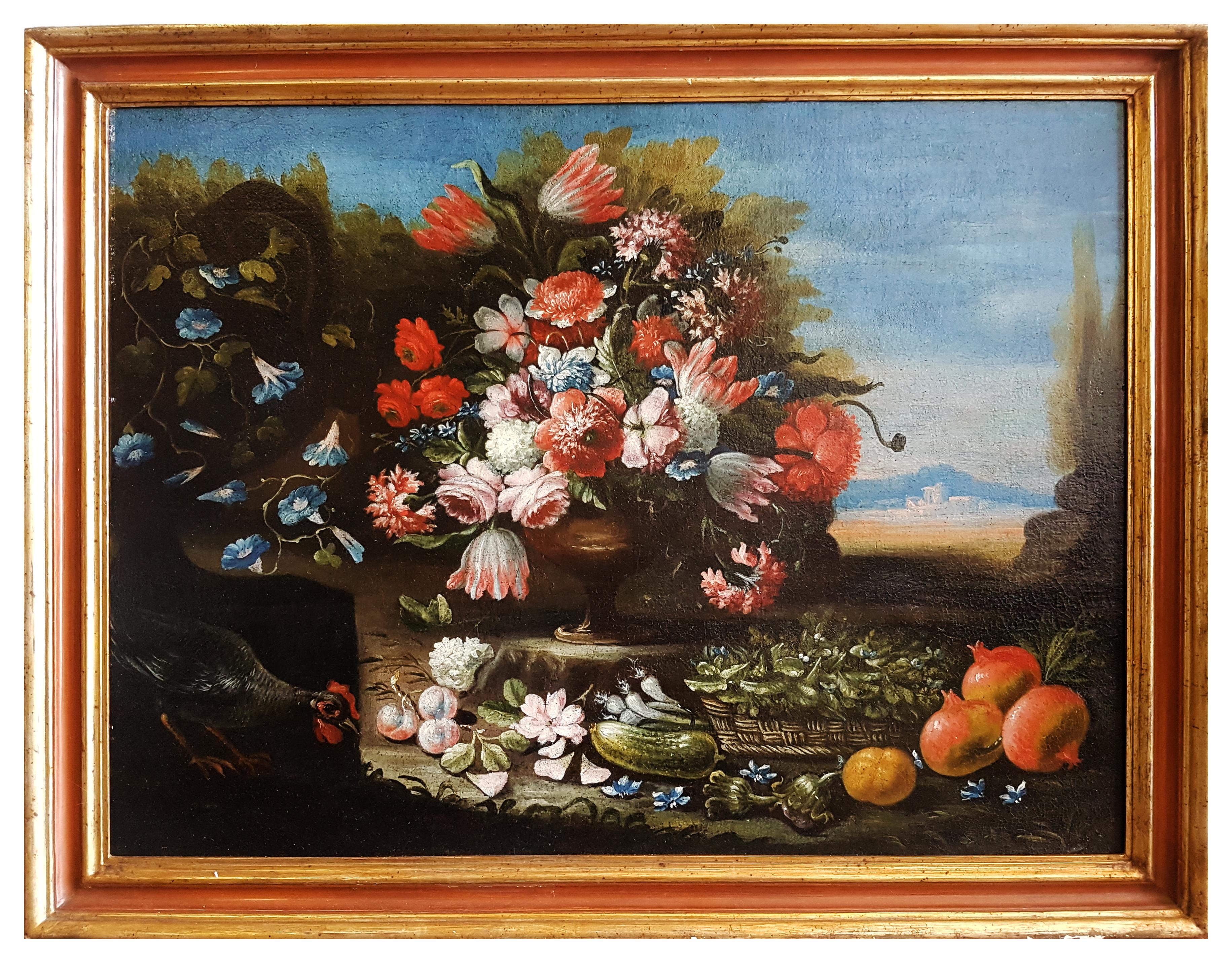 Francesco Lavagna (attr.) Still-Life Painting - Still Life with Flowers