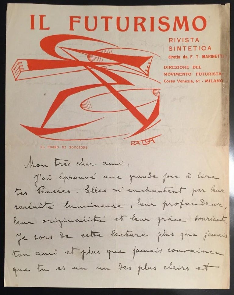 Filippo Tommaso Futurist Correspondence 1900s Filippo
