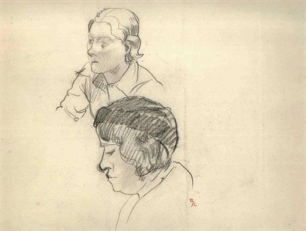 Two Portraits is an original artwork realized by the French artist Ernest Rouart in the first decades of the XX Century. Pencil on paper. Sigled in red by the artist on the lower right. Passepartout included (cm 34 x 49). Very good conditions. 

The