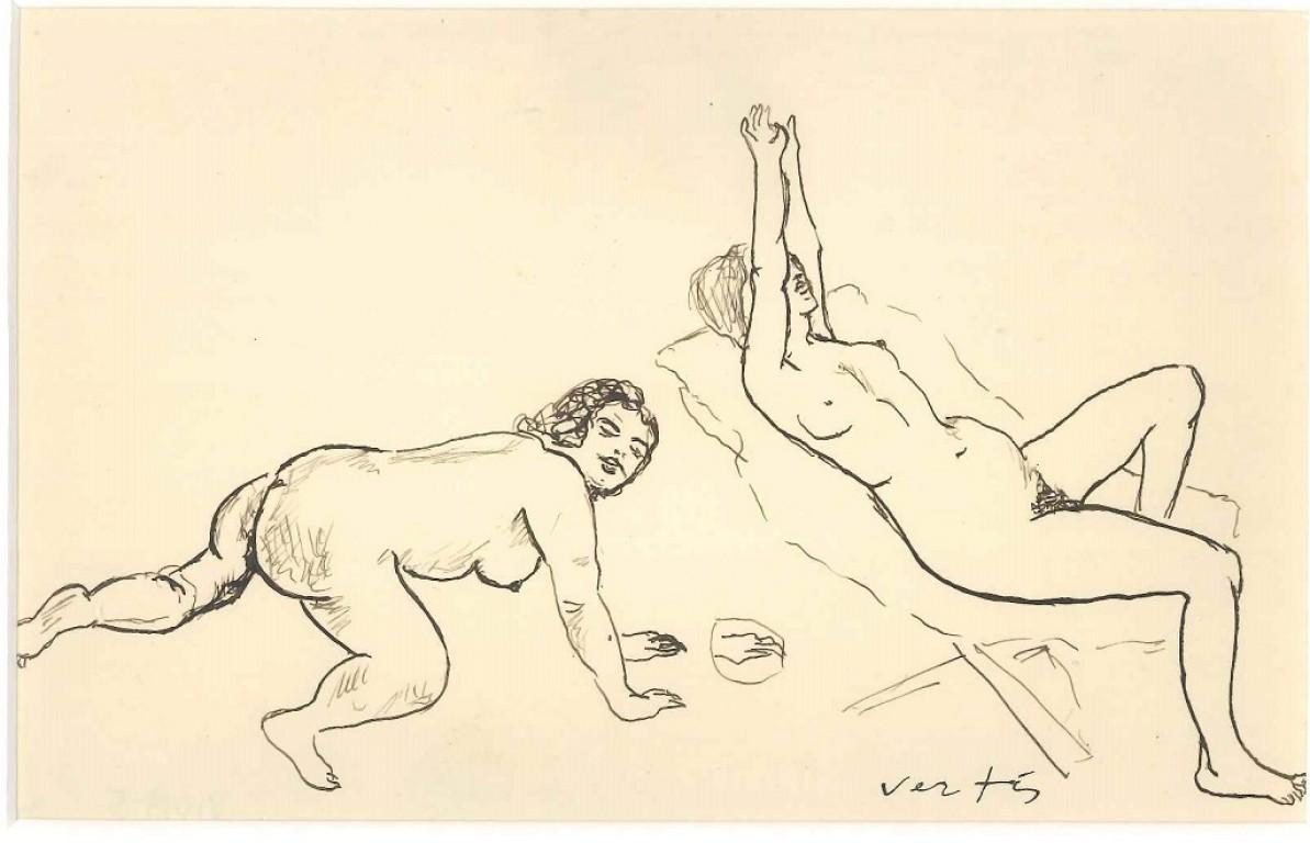 Erotic Drawing n. 17 - 1930s - Marcel Vertès - Ink - Modern