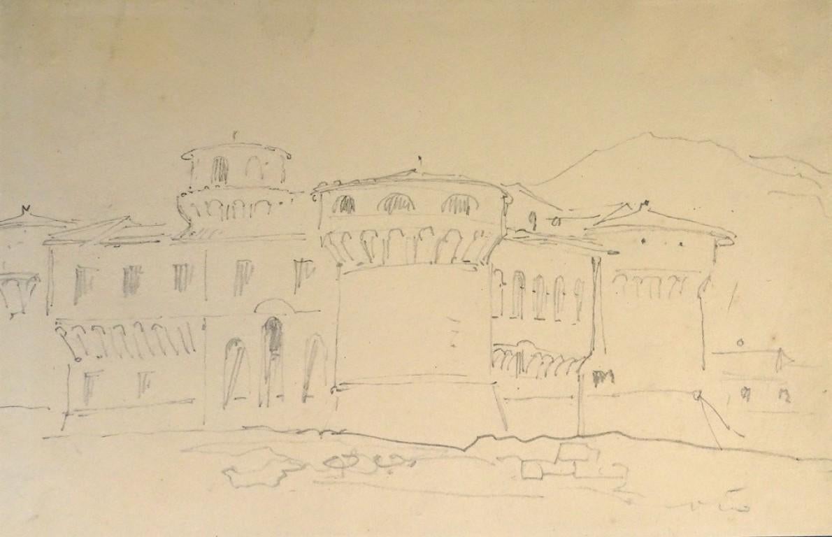 Chateau Fort – 19. Jahrhundert – Horace Vernet – Zeichnung – Alter Meister