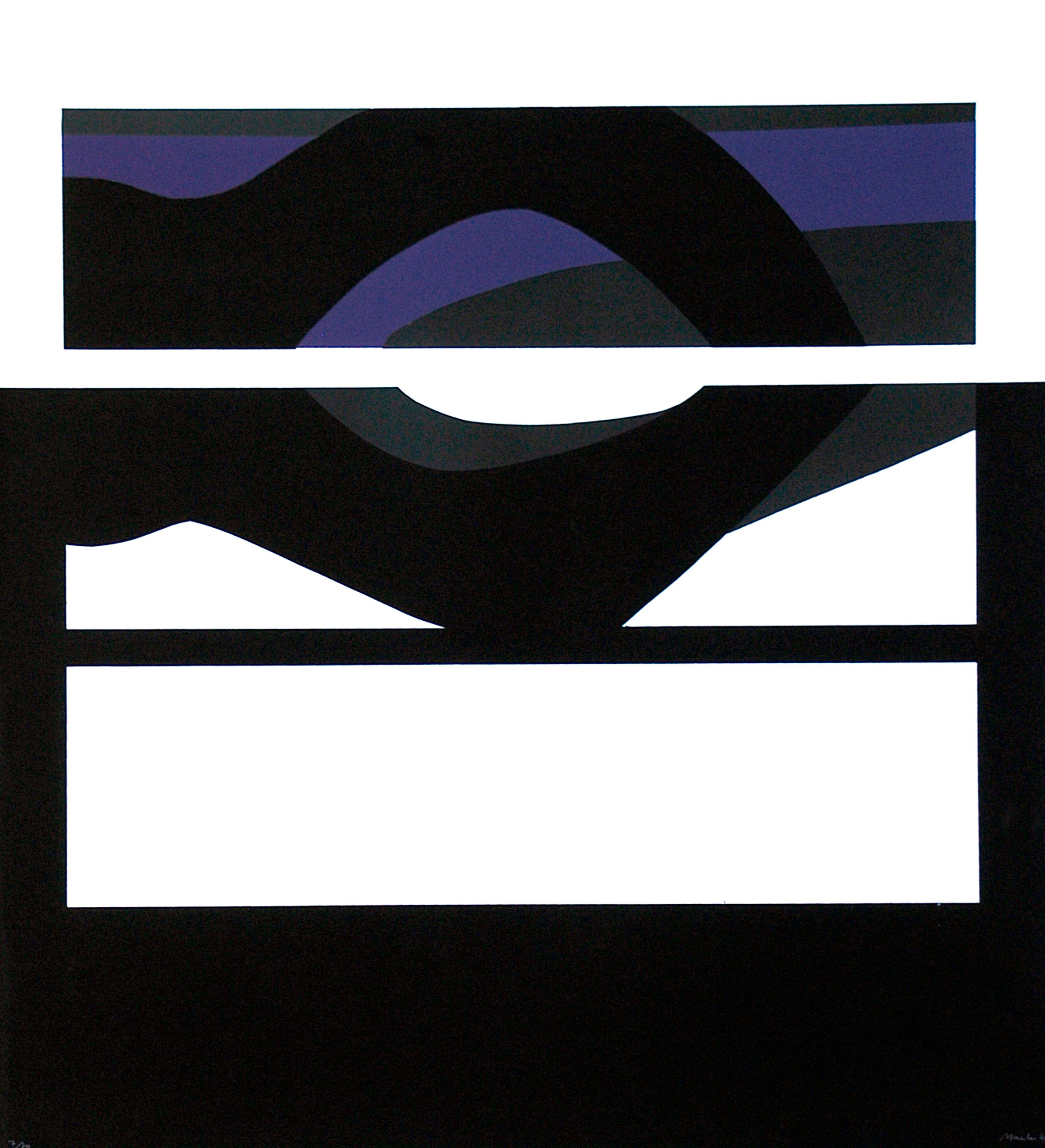 Carmen Gloria Morales Abstract Print - Purple Vision - Lithograph by Carmen Morales - 1966