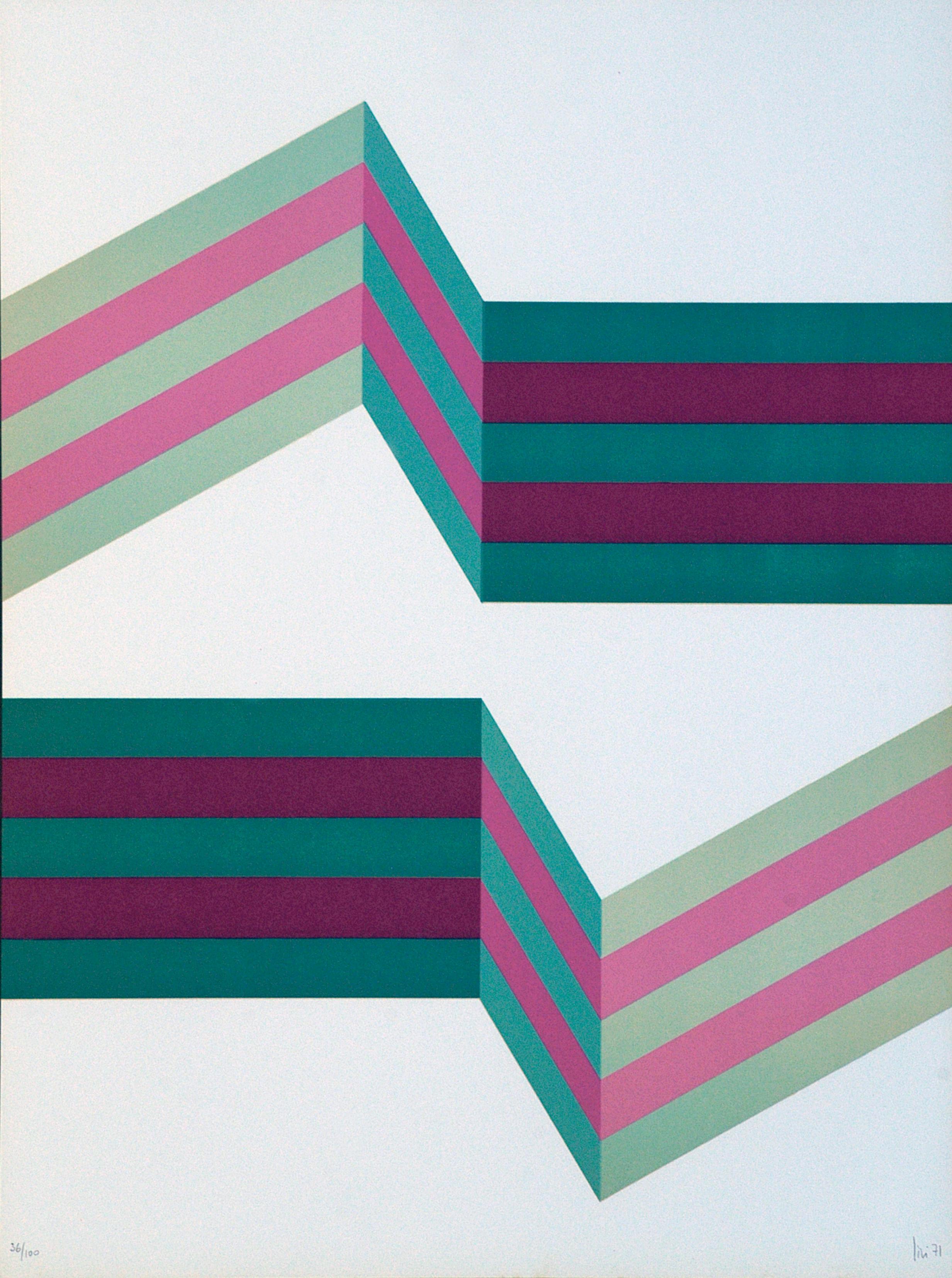 Perspective III - Lithographie originale de Renato Livi - 1971